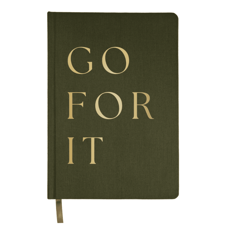 Go For It Fabric Journal Birthday, Mother's Day, Desk Accessories, Office Accessories, Stationary, Planner, Journal, Diary, Notebook, Graduation, Encouragement, Sympathy, Divorce and Breakup, Motivational, Inspirational, Self-Care, New Job, Promotion
