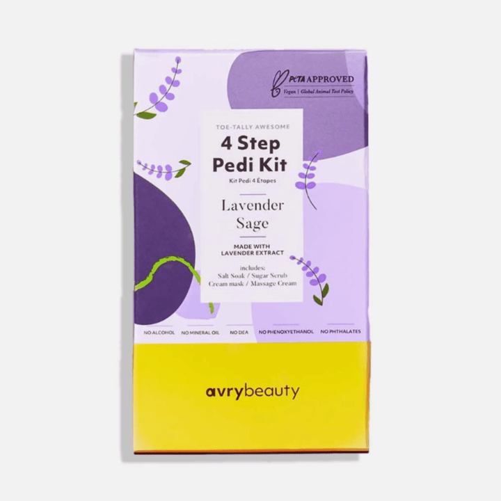 Lavender Sage 4 Step Pedi Kit, spa day  spa & self care  spa  shea  self care gifts  self care  purple  marketplace  lotion  lavender  handcream  hand cream  cream  beauty products  pedicure  bath salts