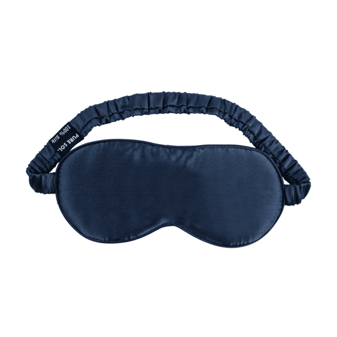 Mulberry Silk Sleep Mask - Navy spa day spa & self care spa self care relaxation mask marketplace face mask eye mask beauty products navy blue silk sleep mask