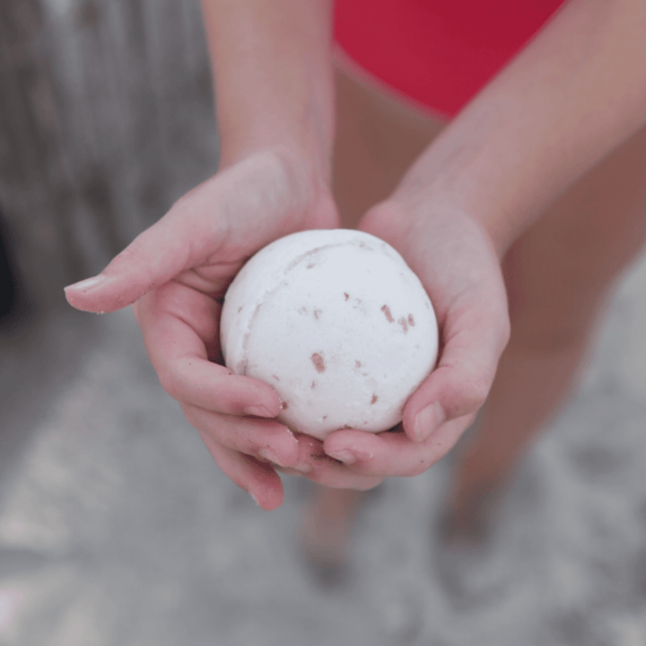 Oatmeal Milk & Honey Bath Bomb In Hand